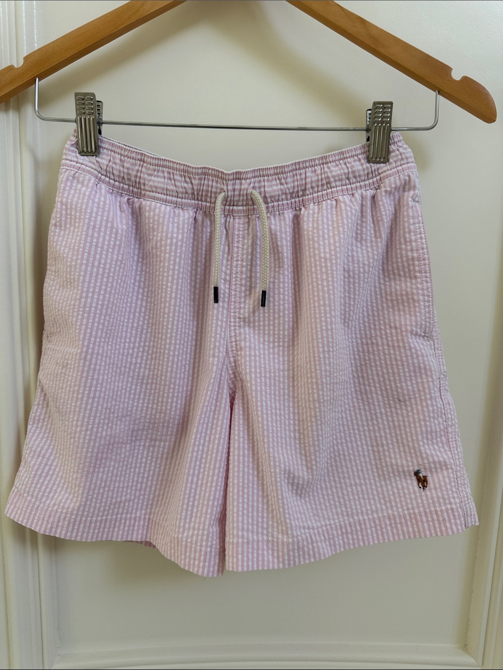 Polo by Ralph Lauren Light Pink Seersucker Drawstring Men’s Shorts